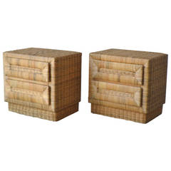 Woven Rattan Side Tables