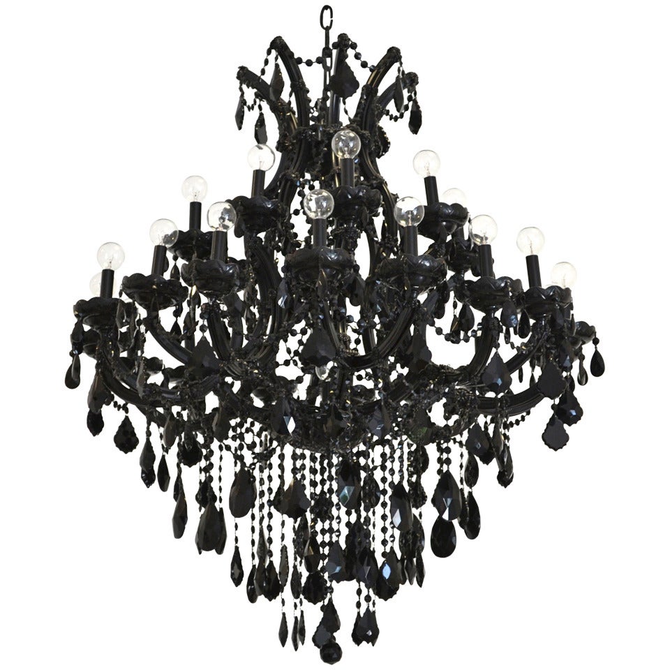 Black Glass Maria Theresa Style Chandelier
