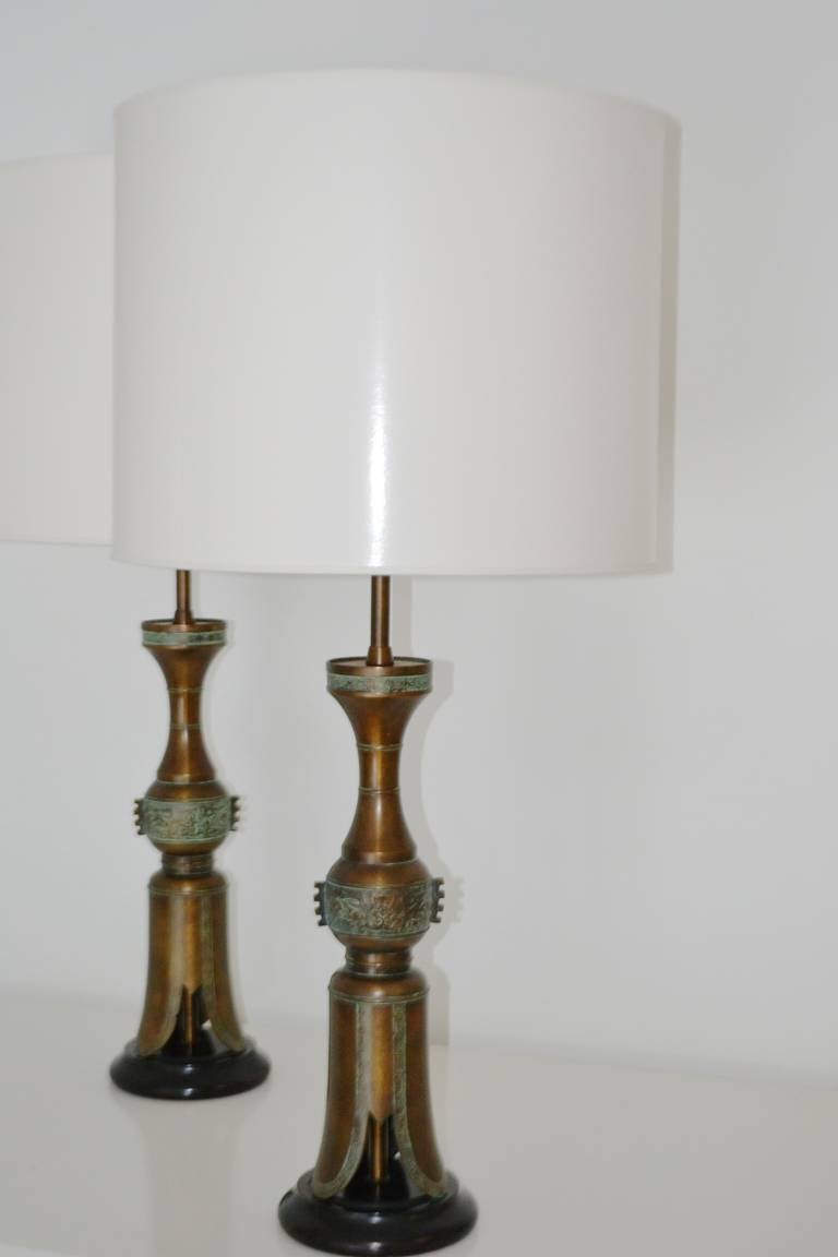 American Pair of Hollywood Regency Style Table Lamps