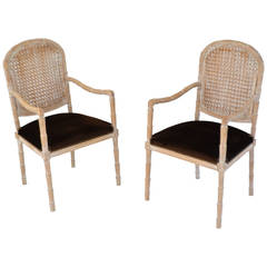 Pair of Italian Hand-Carved Hall Chairs by Boffi