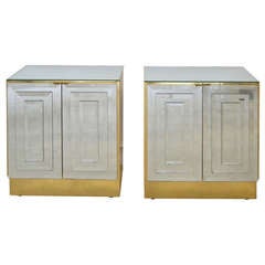 Pair Mirrored Side Cabinets