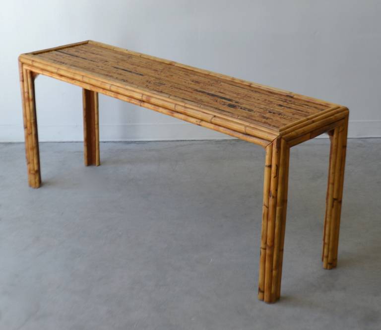 Striking Mid Century Modern bamboo console table, circa 1960s - 1970s