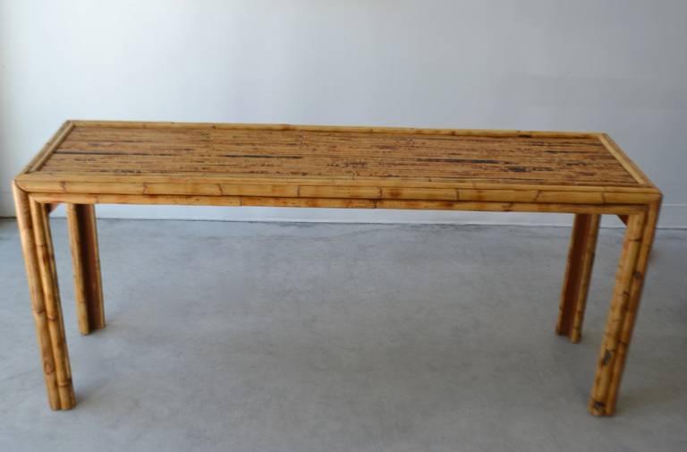 Bamboo Console Table In Excellent Condition In West Palm Beach, FL
