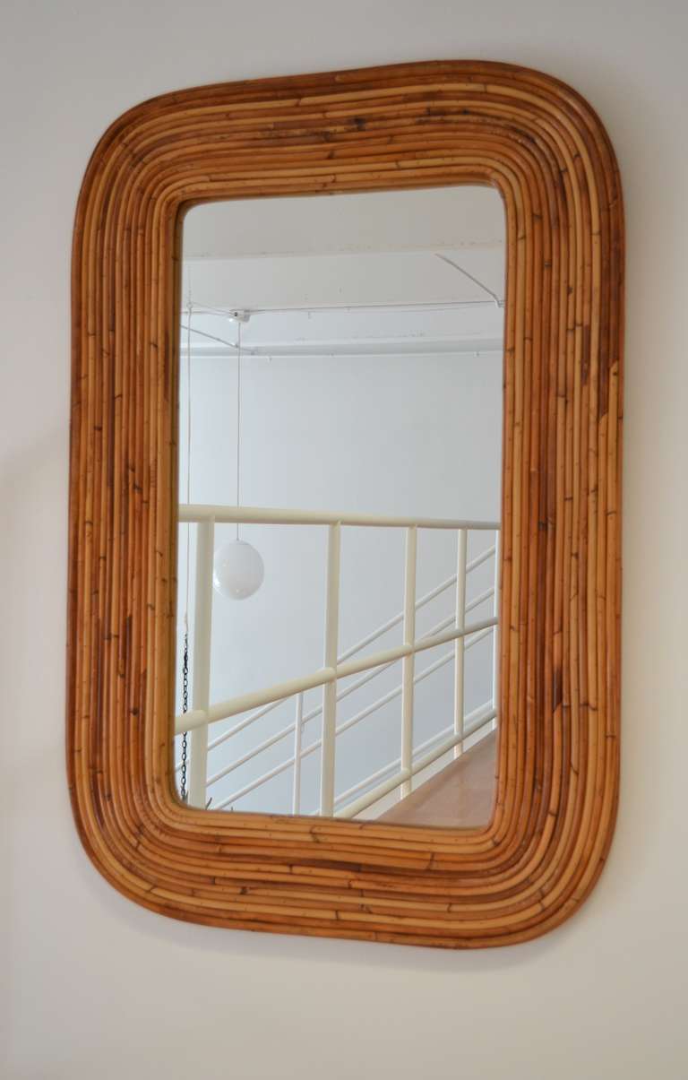 Reeded Bamboo Mirror