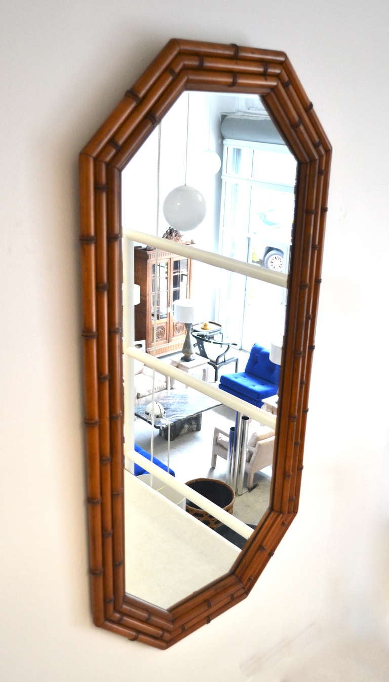Pair of Faux Bamboo Mirrors at 1stDibs