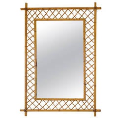 Mid-Century Bamboo Wall Mirror