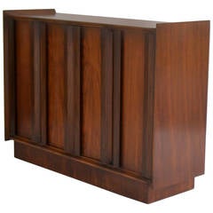 Mid Century Modern Walnut and Rosewood Hall Cabinet