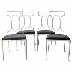 Set of Four Wrought Iron Side Chairs