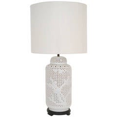 Pierced Porcelain Blanc de Chine Table Lamp