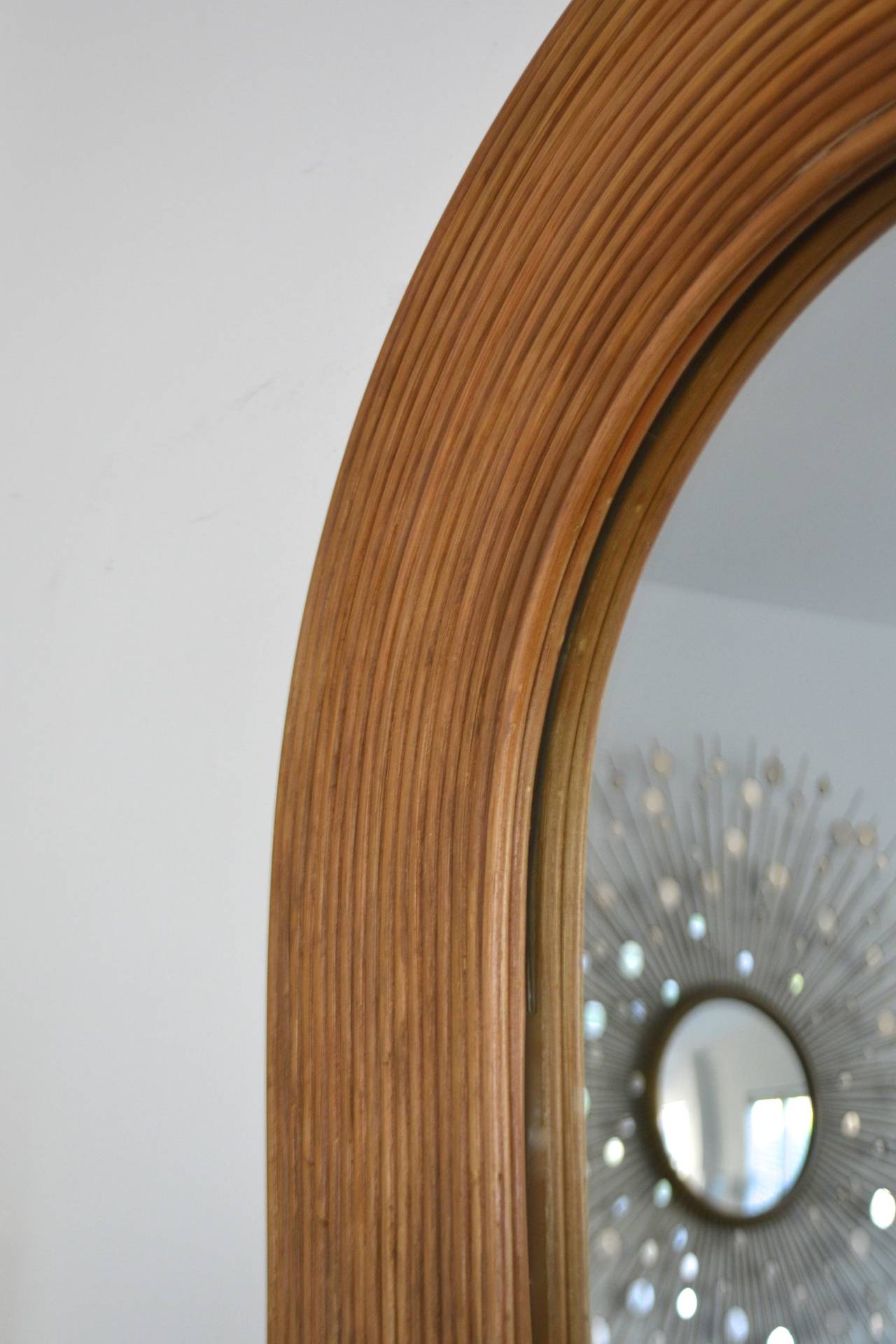 Reeded Oval Faux Bamboo Wall Mirror 1
