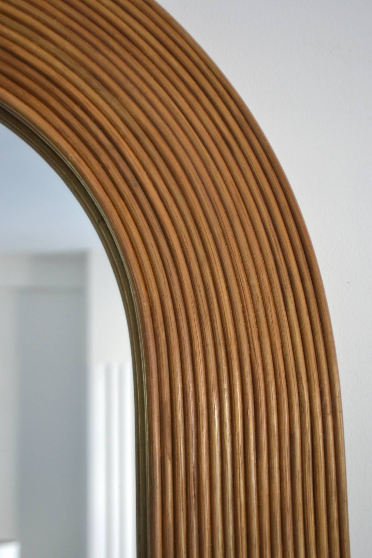 Reeded Oval Faux Bamboo Wall Mirror 3