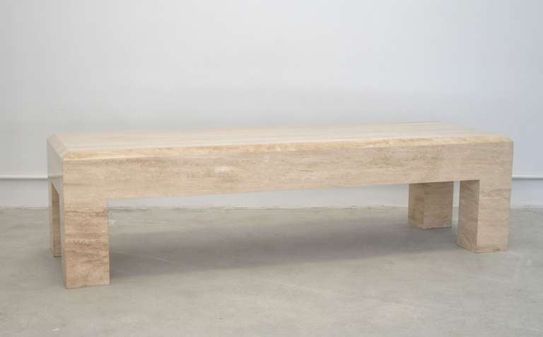 Post-Modern Travertine Coffee Table in the Style of Willy Rizzo