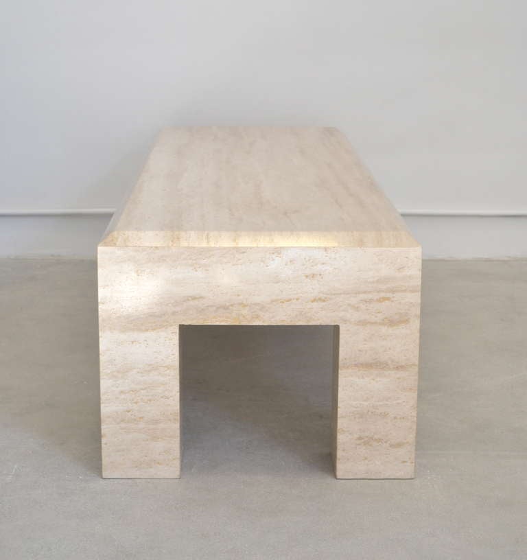 Late 20th Century Travertine Coffee Table in the Style of Willy Rizzo