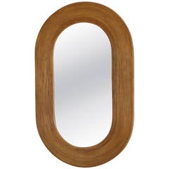 Reeded Oval Faux Bamboo Wall Mirror