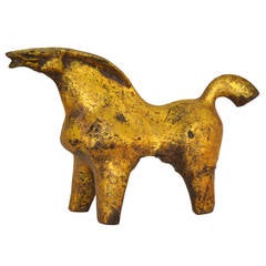 Mid-Century Sculptural Gilt Horse