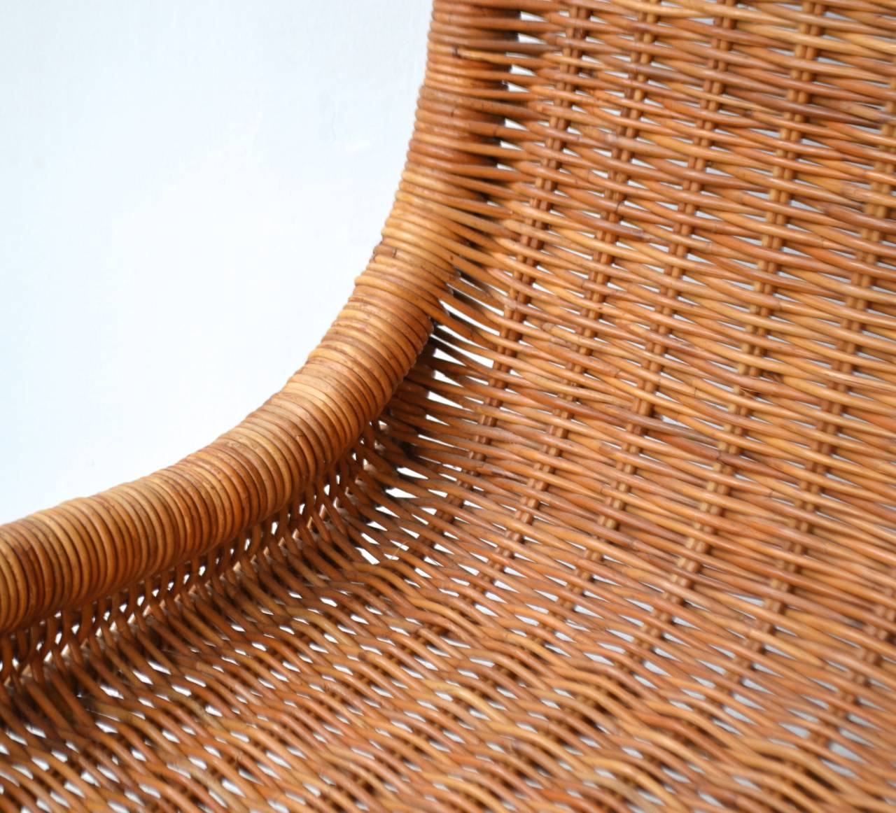 Woven Rattan and Leather Occasional Chair / Side Chair 1