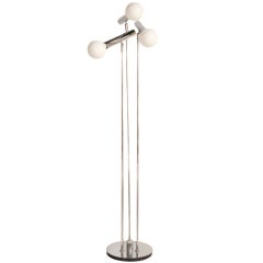 Mid Century Articultated Chrome Three Armed Floor Lamp
