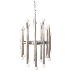Mid Century  Chrome Sculptural 24 Light Chandelier by Sciolari