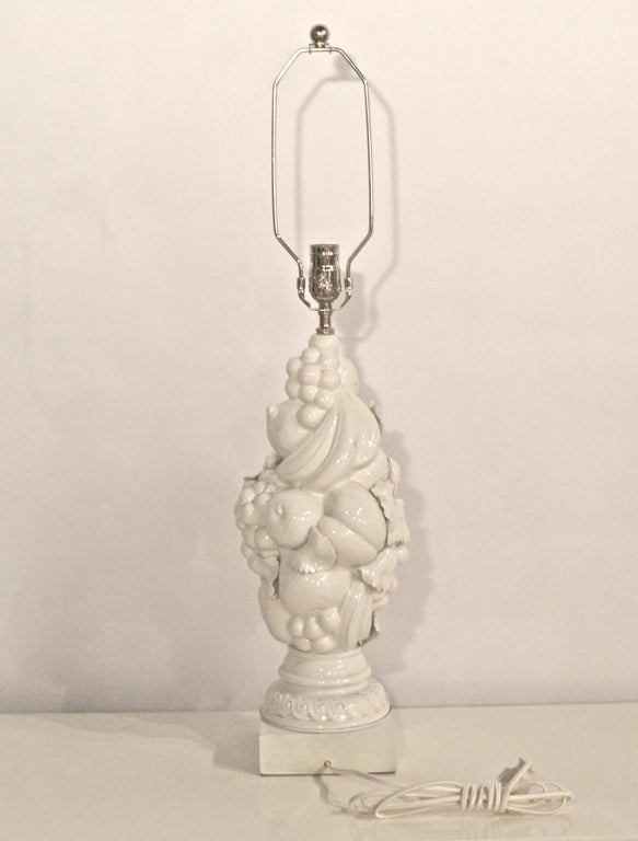 Pair of Hollywood Regency Style Topiary Fruit Form Table Lamps 3