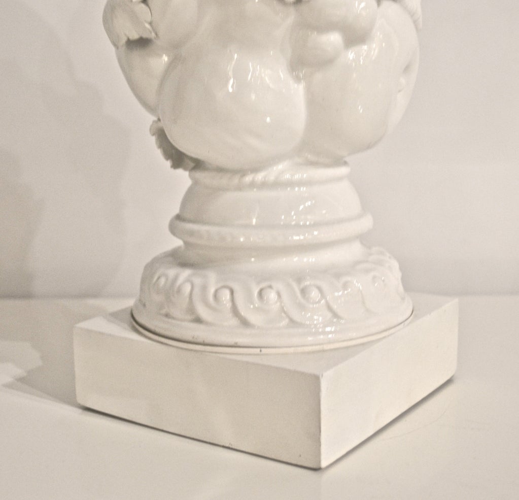 20th Century Pair of Hollywood Regency Style Topiary Fruit Form Table Lamps