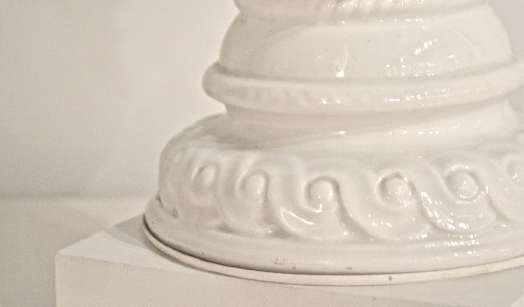 Porcelain Pair of Hollywood Regency Style Topiary Fruit Form Table Lamps