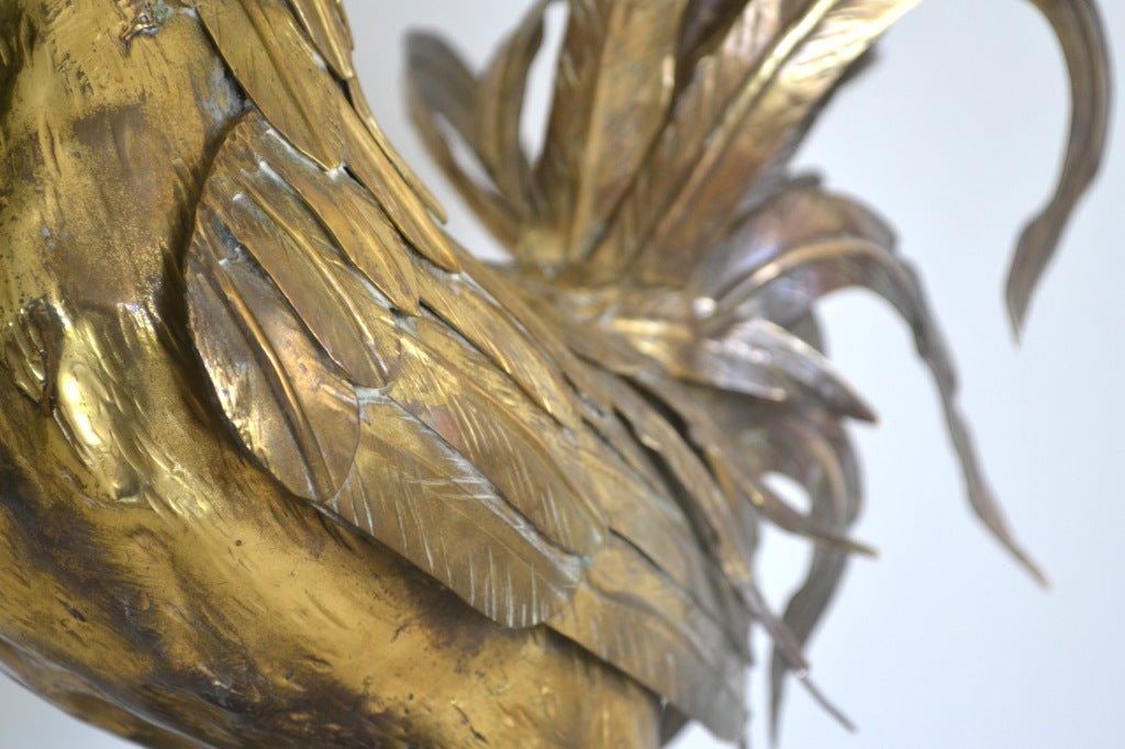 Mid-20th Century Hollywood Regency Style Brass Rooster Table Lamp
