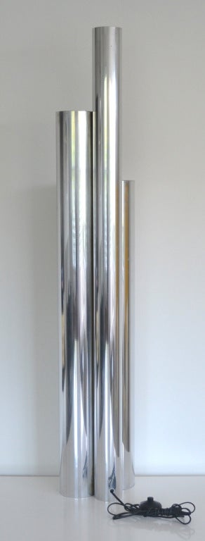 Mid-Century Modern Chrome Tubular Form Lamp