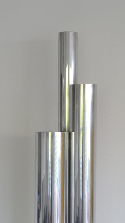 Chrome Tubular Form Lamp In Excellent Condition In West Palm Beach, FL