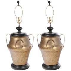 Pair of 1960s Monumental Chapman Brass Table Lamps