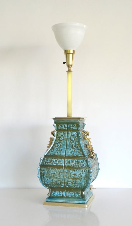 Hollywood Regency Glamorous Ceramic Table Lamp