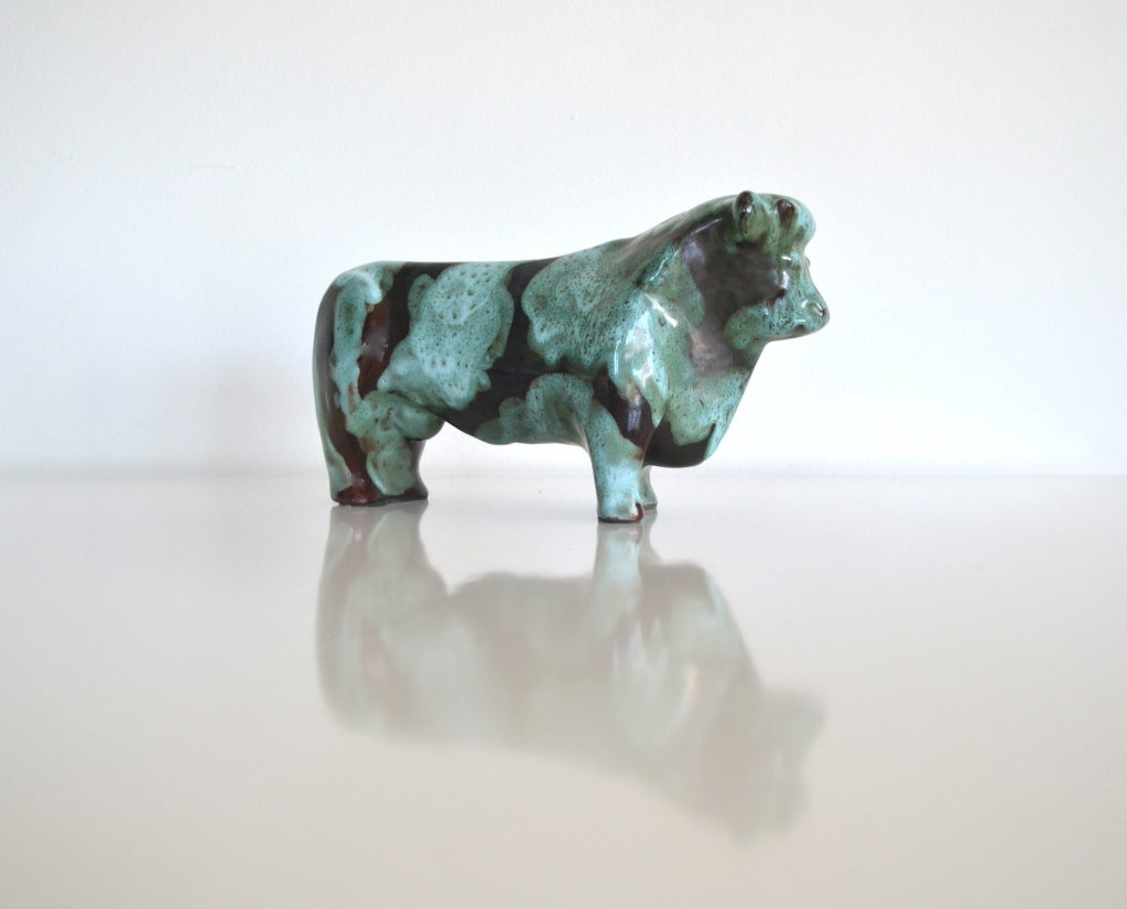 Mid-Century Modern Ceramic Bull by Marianna Von Allesch