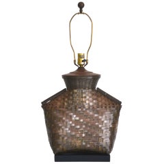 Woven Brass Table Lamp by Chapman