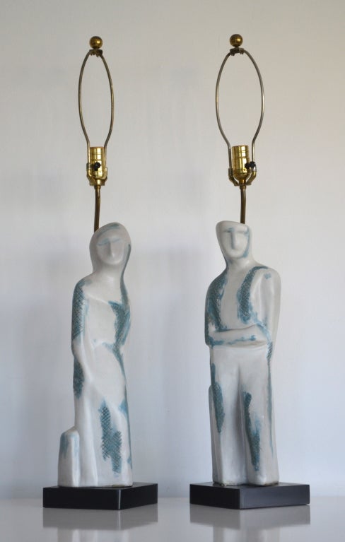 Mid-20th Century Ceramic Figural Table Lamps by Marianna Von Allesch