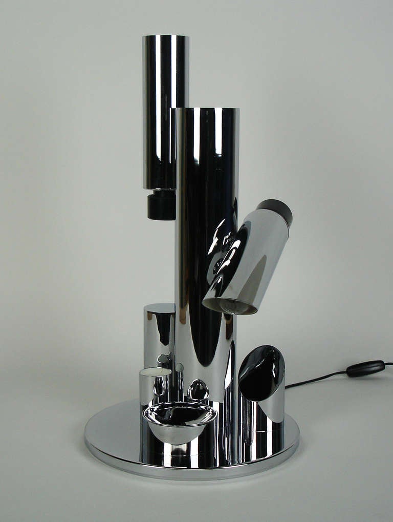 A 70s Chromed Table Lamp by Fase