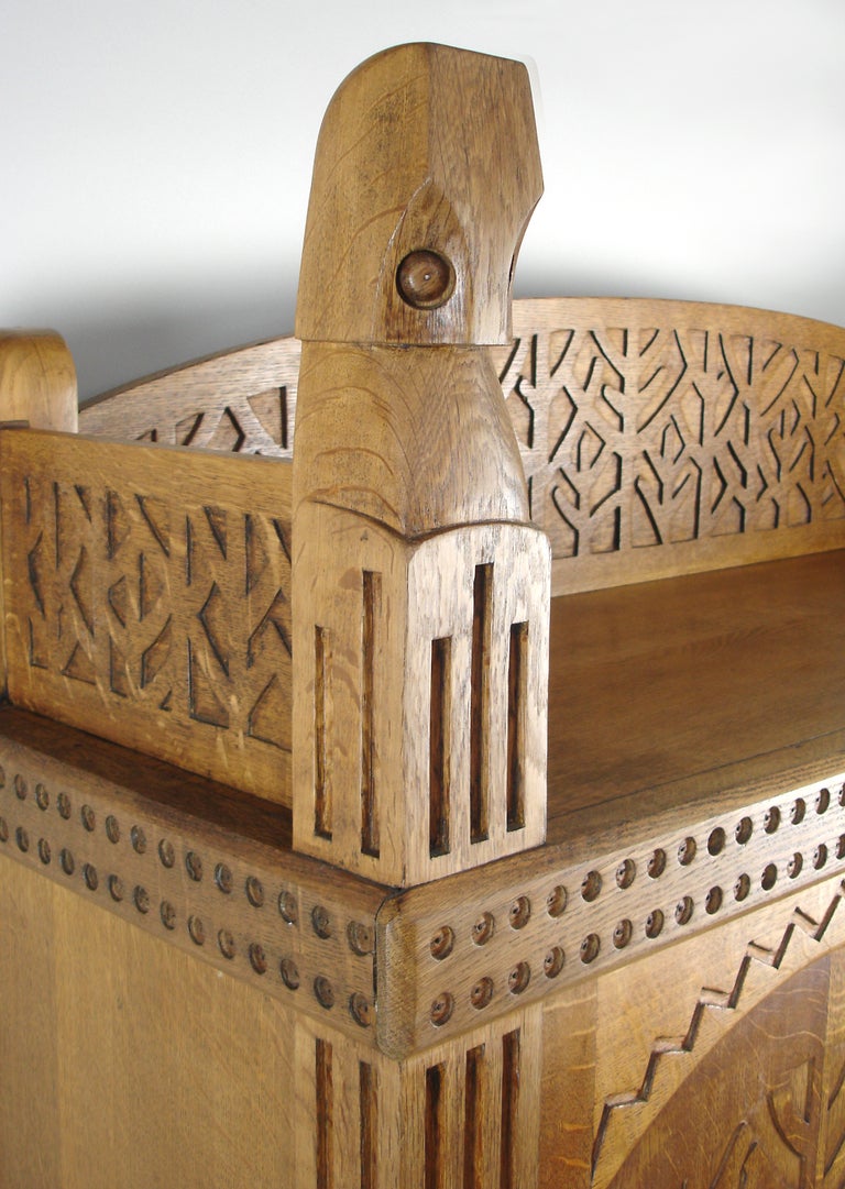 Art Nouveau An Oak  Cabinet For Sale
