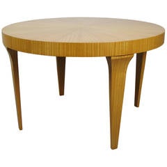 A circular 1950's coffee table