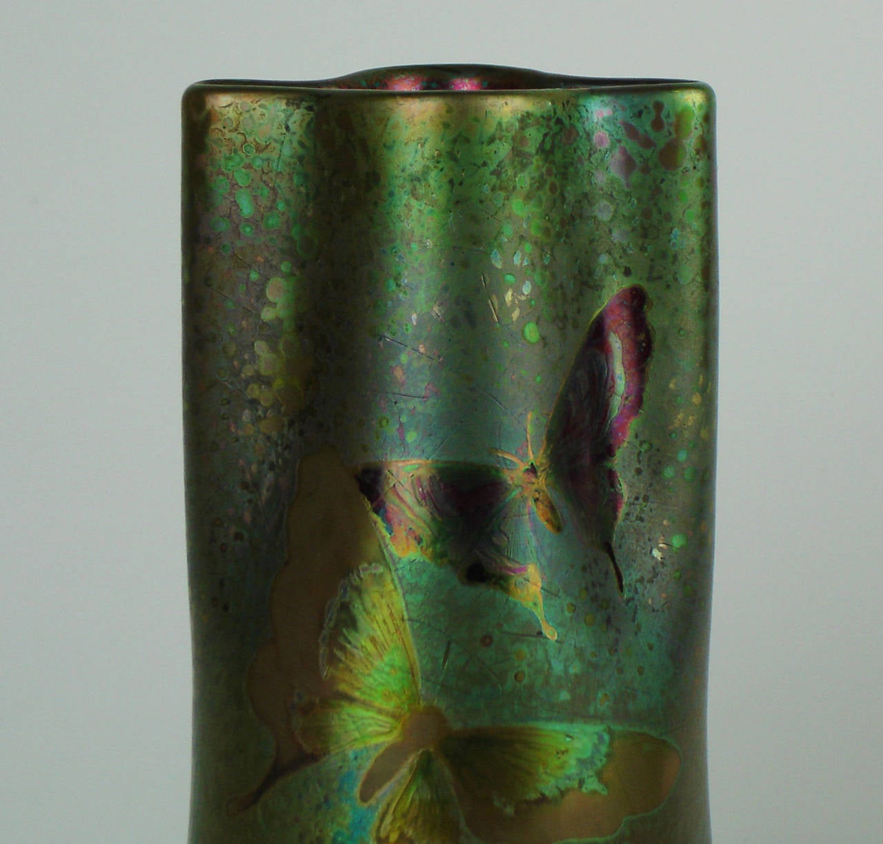 Glazed Iridescent Ceramic Vase by Clement Massier