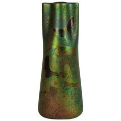 Iridescent Ceramic Vase by Clement Massier