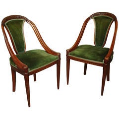 Two Gondole Chairs Attributed to Maurice Dufrene