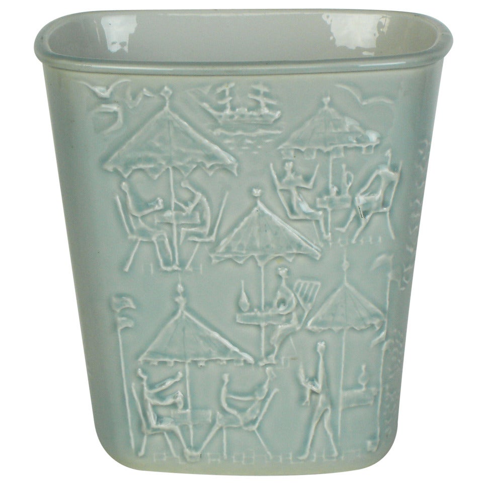A 1950's Porcelain Ice Bucket By Carl-harry Stahlane For Rorstrand For Sale
