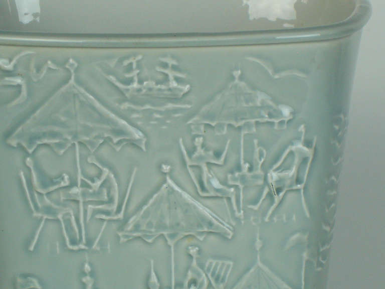 A 1950's Porcelain Ice Bucket By Carl-harry Stahlane For Rorstrand For Sale 1