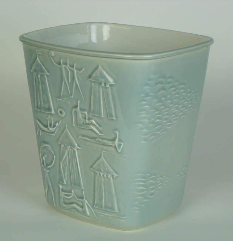 Swedish A 1950's Porcelain Ice Bucket By Carl-harry Stahlane For Rorstrand For Sale
