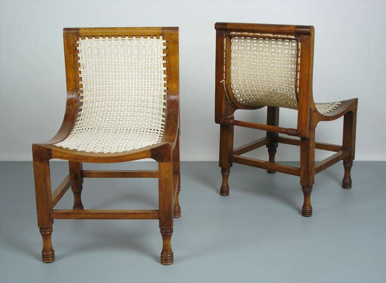 Arts and Crafts Two Thebes chairs in the style of Liberty