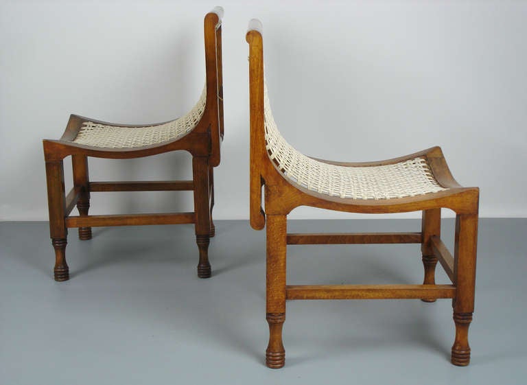 British Two Thebes chairs in the style of Liberty