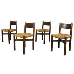 Set of Four Chairs by Charlotte Perriand