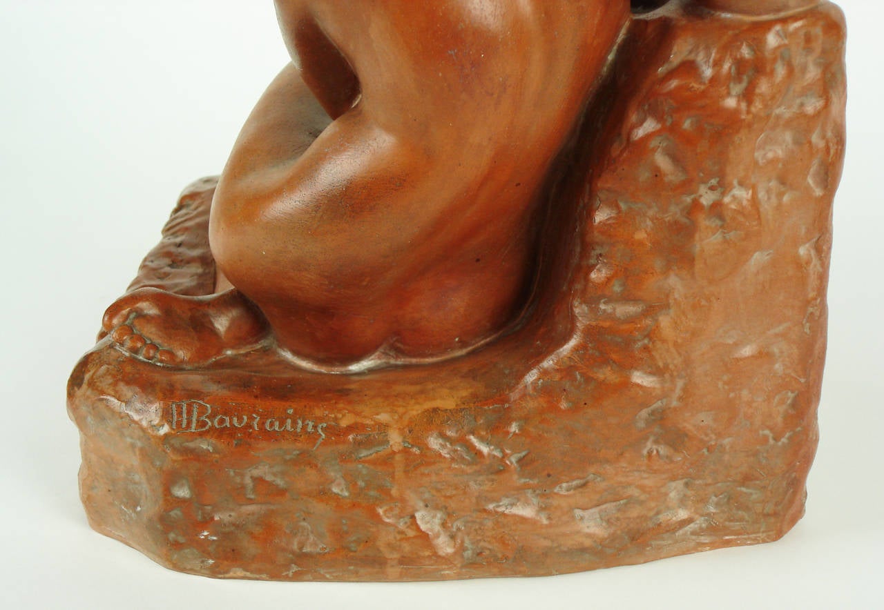 Early 20th Century Art Deco Terracotta Sculpture by Marcel Bouraine For Sale