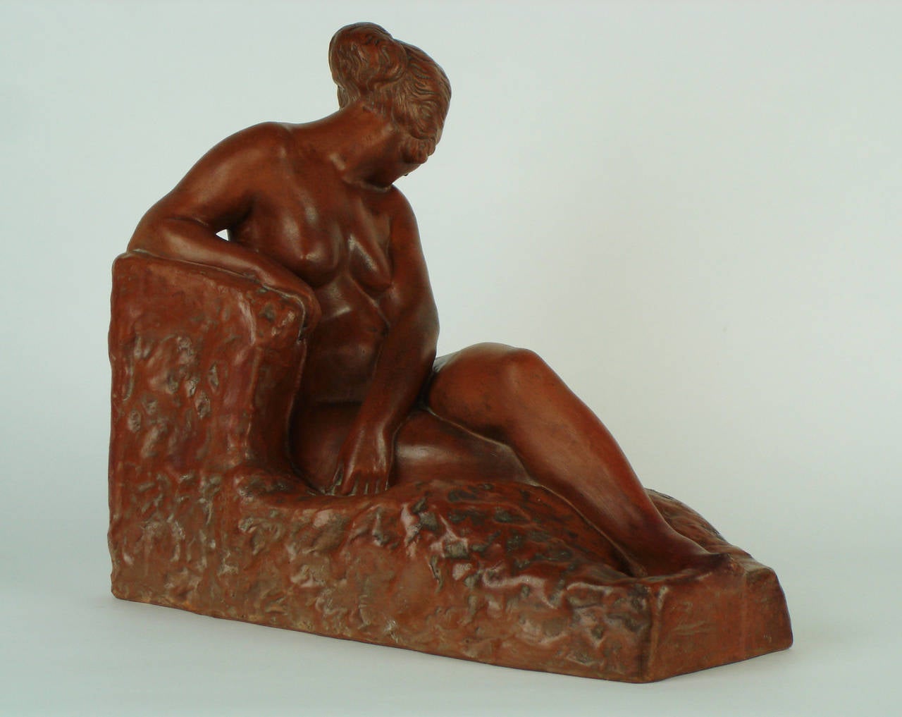 French Art Deco Terracotta Sculpture by Marcel Bouraine For Sale
