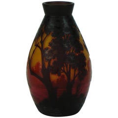 Glass Vase by Delatte
