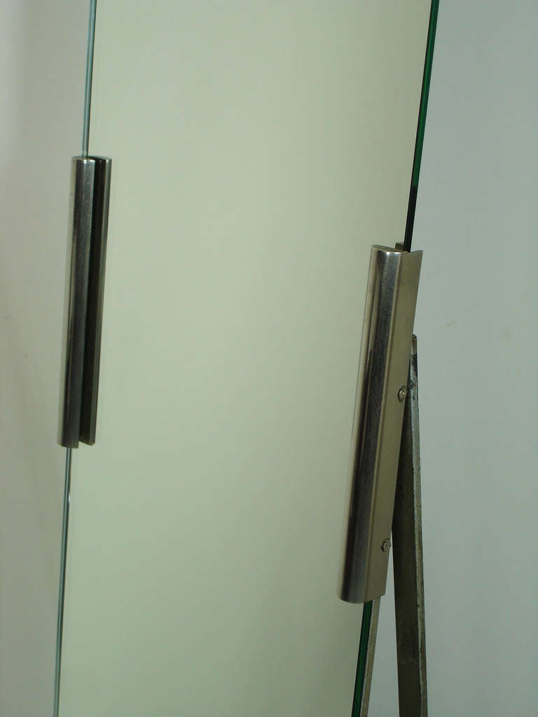 Mid-20th Century A modernist cheval mirror by Jacques Adnet