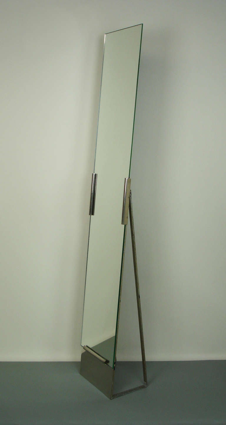 Art Deco A modernist cheval mirror by Jacques Adnet